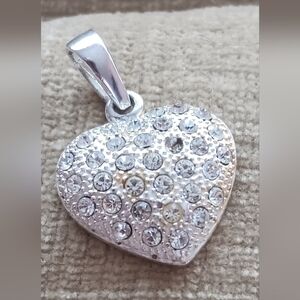 Rhinestone Accented Heart Pendant